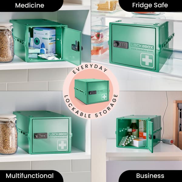Lockabox One™ Låsbart medicinskåp - Förvaringslåda med kodlås - Grön