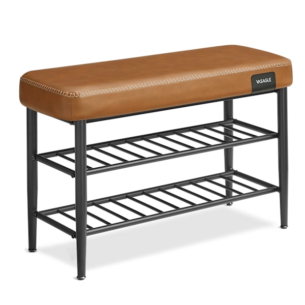 VASAGLE Skobänk 30 x 80 x 50 cm Modern 135 kg Lastkapacitet, konstläder med sömmar