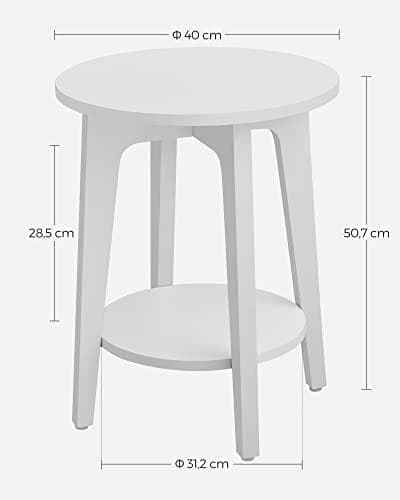 Vasagle Modern Side Tabell 58 x 45.5 x 8.5cm - Vit
