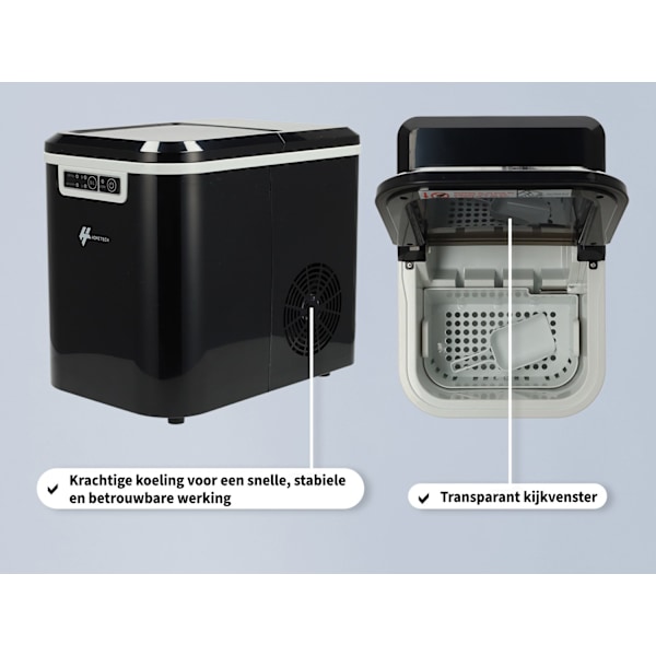 HomeTech Isbitarmaskin - Isbitsmaskin - 2,2 Liter - Svart