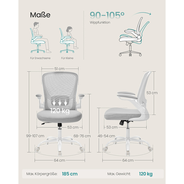 Kontorsstol med vridfunktion, ergonomisk