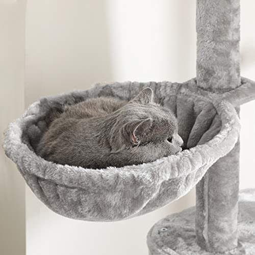 Feandrea Katt klösträd / klösmöbel kattträd, 2.5 m, katttorn, ljusgrå