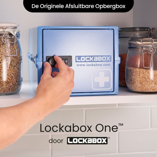 Lockabox One™ Låsbar medicinskåp - Förvaringsbox med kodlås - Blå