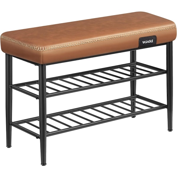 VASAGLE Skobänk 30 x 80 x 50 cm Modern 135 kg Lastkapacitet, konstläder med sömmar