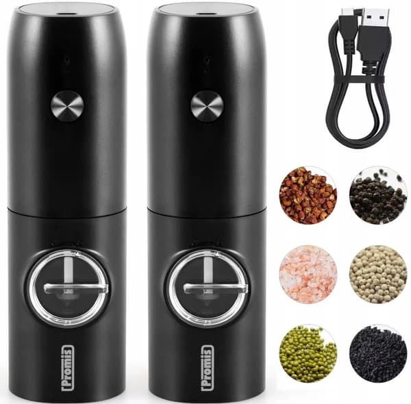 Elektrisk Salt-, Pepparkvarn, Batteri-, Usb-laddning, Set Ohm 2
