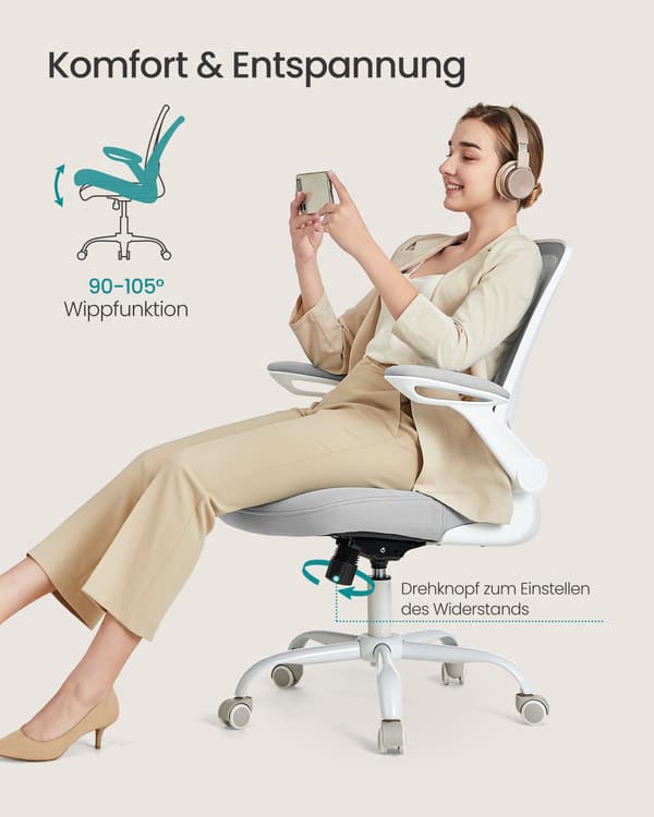 Kontorstol med drejefunktion, ergonomisk
