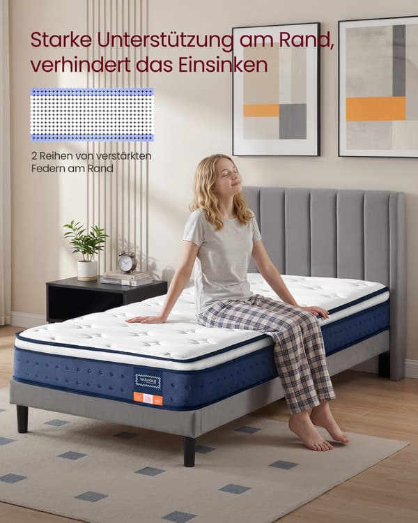 90 x 200 x 20 cm Medium Fast Gel Memory Foam, pussijousipatja