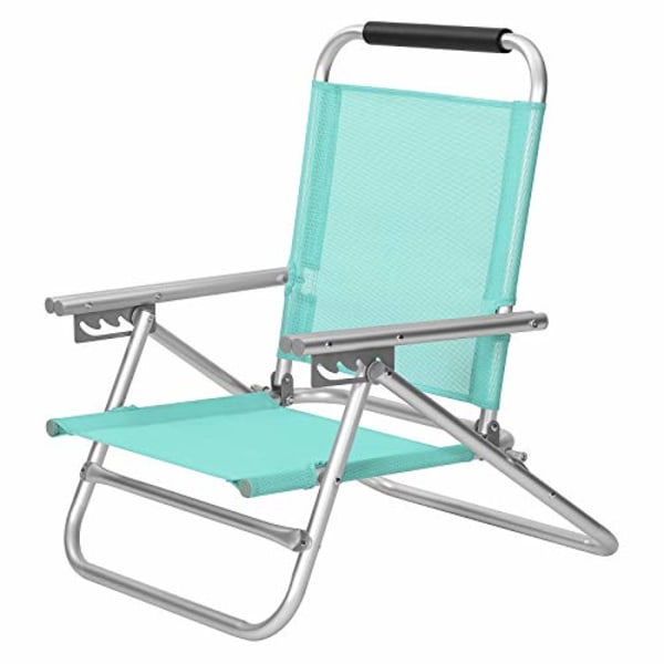 SONGMICS Bærbar strandstol med 4-positions ryglæn, udendørs stol, grøn