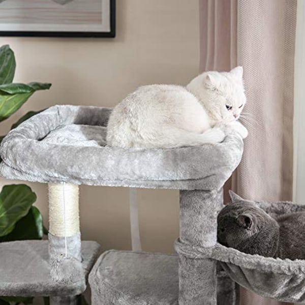 Cat Tree, Cat Condo, Activity Center, 120 Cm, Ljusgrå