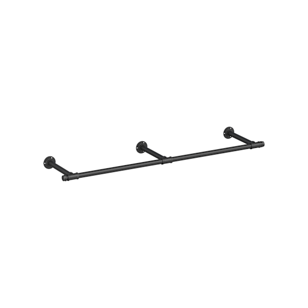 Songmics Väggmonterade kläder Rail 30,4 x 170 x 7 cm 68 kg svart