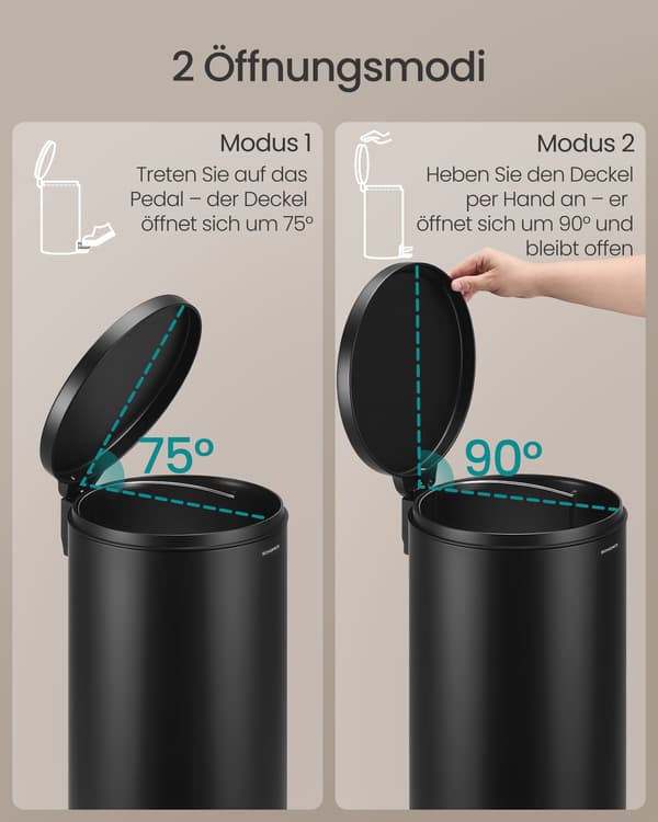 30L Rund Affaldsspand, Metal