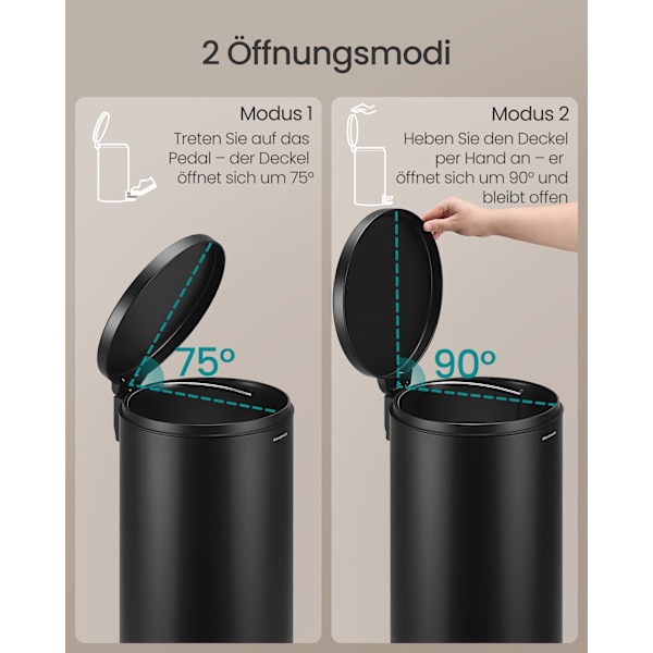 30L Rund Papperskorg, Metall