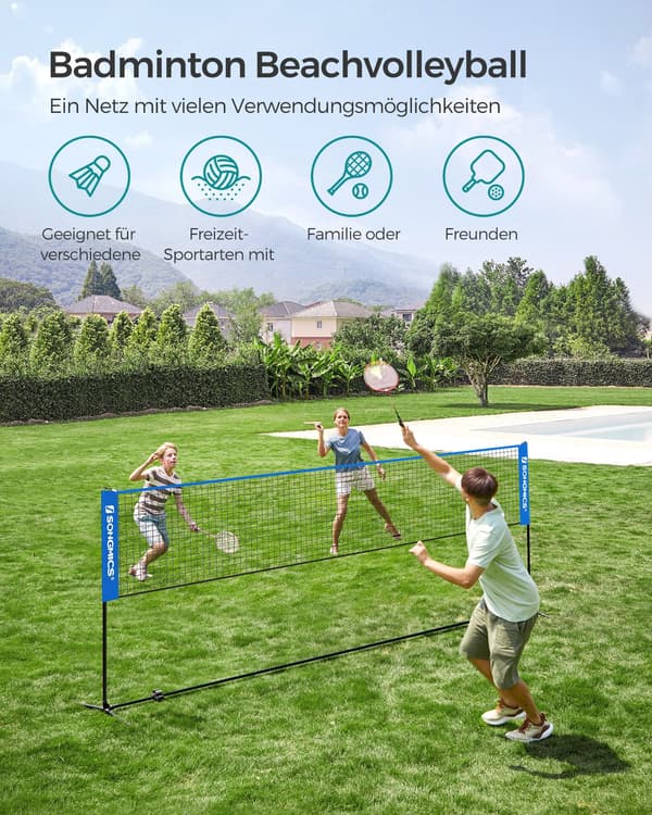 Badmintonnät 4m Bärbart med Stativ
