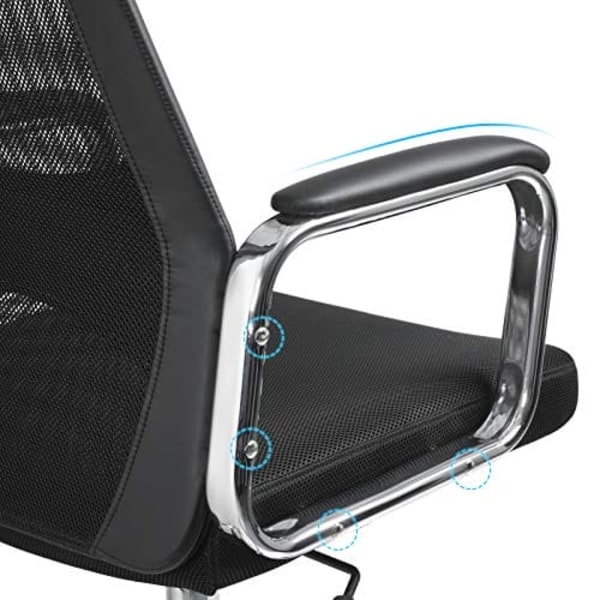 SONGMICS Kontorstol Mesh Skrivebordsstol Ergonomisk Computerstol Sort