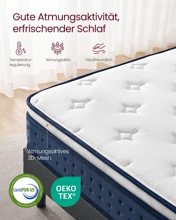 90 x 200 x 20 cm Medium Fast Gel Memory Foam, pussijousipatja