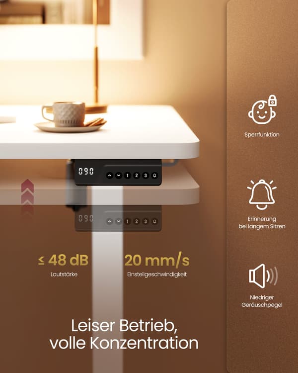 Stående skrivebord Højdejusterbart computerbord 120 x 60 cm