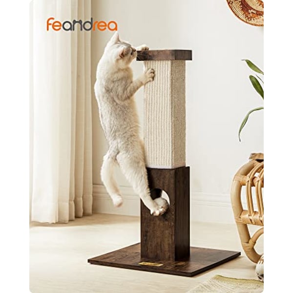 Feandrea Cat skrapstolpe, naturligt sisalrep, skrapskydd för möbler, 73 cm hög, vintagebrun