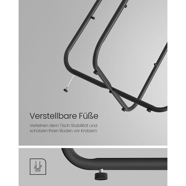 Litet Runt Sidobord, Modernt Nattduksbord med Tygkorg, Nattduksbord, Ebenholtssvart Och Skiffergrå