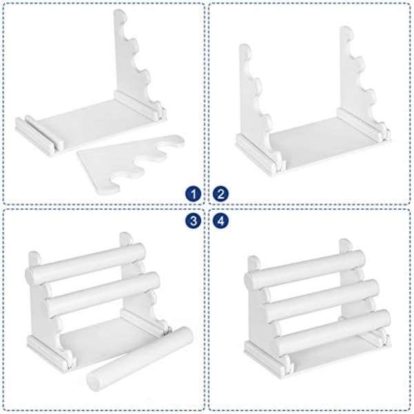 Songmics 3-bar armbandhållare för halsband, smycken Display Rack, White