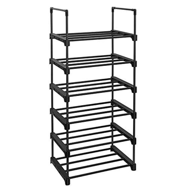 Songmics 6-lagers skoställ, skoförvarings organisator, 45 x 30 x 106 cm, svart