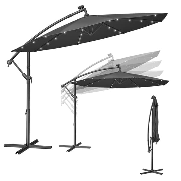 Haveparasol med solcelledrevne LED-lys, 3 m