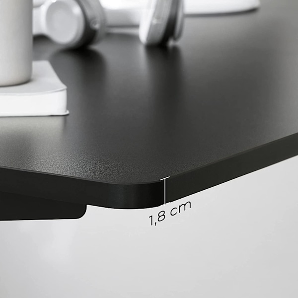 Songmics elektrisk skrivebord Smooth Edge Melamin Cover MDF 120x60x1,8cm sort