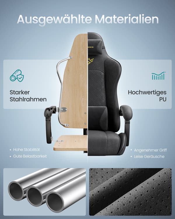 Ergonomisk gamingstol, sædehynde med fjedre, kontorstol