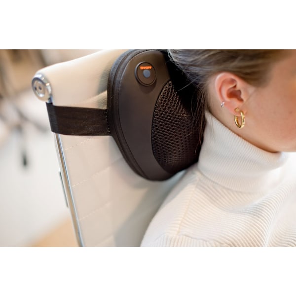 QLT Sähköinen Hierontalaite Selälle – Shiatsu-hierontatyyny – 4 Hierontarullaa
