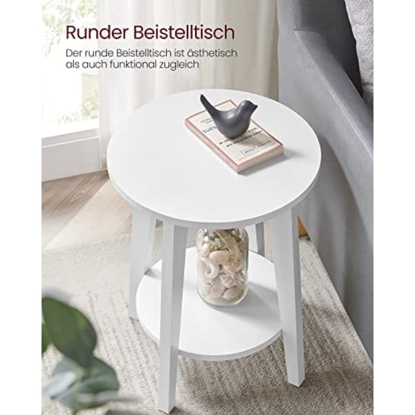 Vasagle Moderne Side Tabell 58 x 45,5 x 8,5cm - Hvid