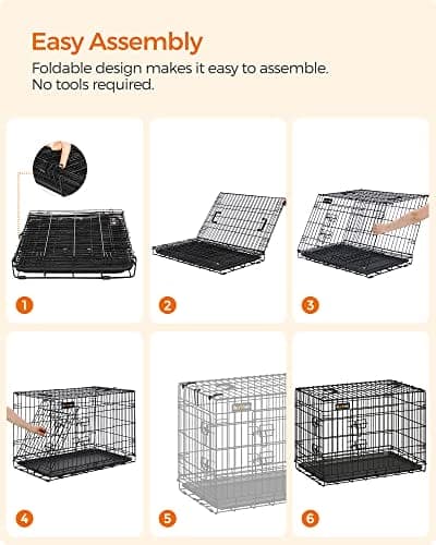 Hundekurv, Foldbar, 122 cm Lang, 2 Døre, Xxl, Sort