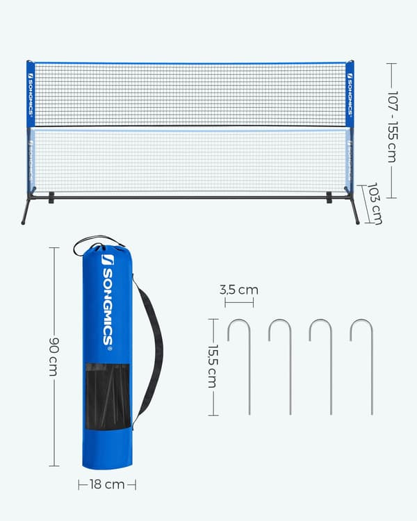 Badmintonnet 4m Transportabelt med Stativ