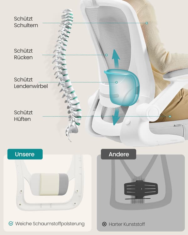 Kontorstol med drejefunktion, ergonomisk