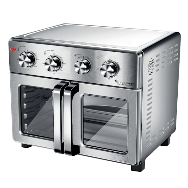 TurboTronic AF32MFD Airfryer XXL ja uuni – Kaksoisovi - 32 litraa – Hopea