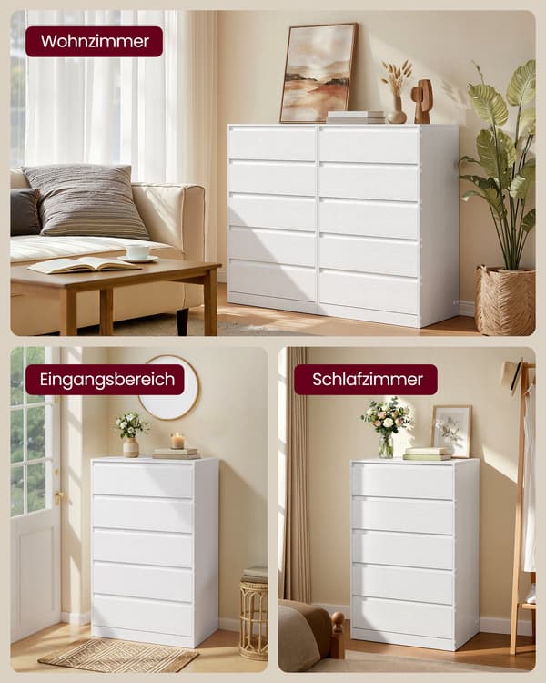 Moderne kommode, 40 x 60 x 97,4 cm, Snehvid