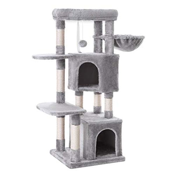 Feandrea Cat Tree, Cat Condo, Activity Center, 120 cm, ljusgrå