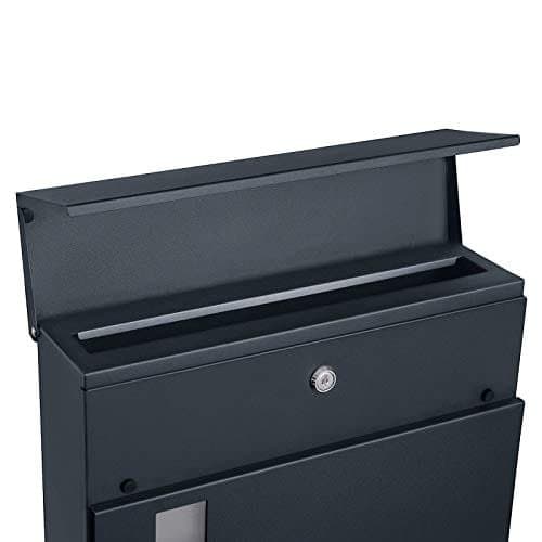 Songmics Modern Mailbox, låsbar väggmonterad postbrev, lätt att installera, Anthracite Gray