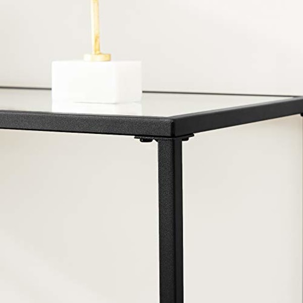 Vasagle -konsolbord, härdat glasbord, modern soffa eller entrébord, svart