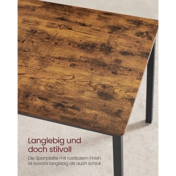 Vasagle matbord med 2 bänkar, 3 stycken set, köksbord, rustik brun och svart
