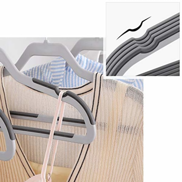 Songmics 20-pack kostymhängare, design med platt huvud med 360° vridbar krok, grå