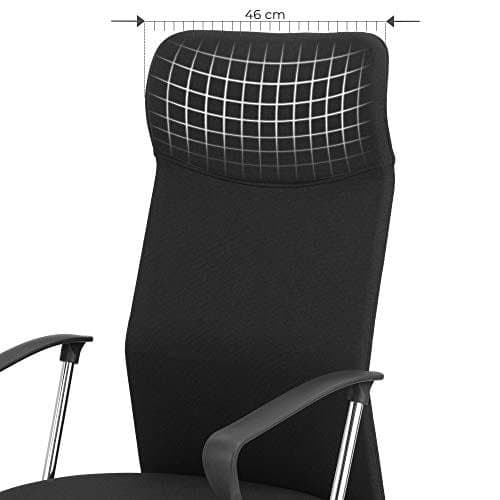 SONGMICS Kontorstol, Ergonomisk Swivel Chair Vadderad sits, sort