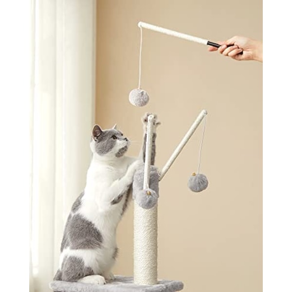 Feandrea Cat Tree, Cat Tower för innekatter, kattungar, ljusgrå