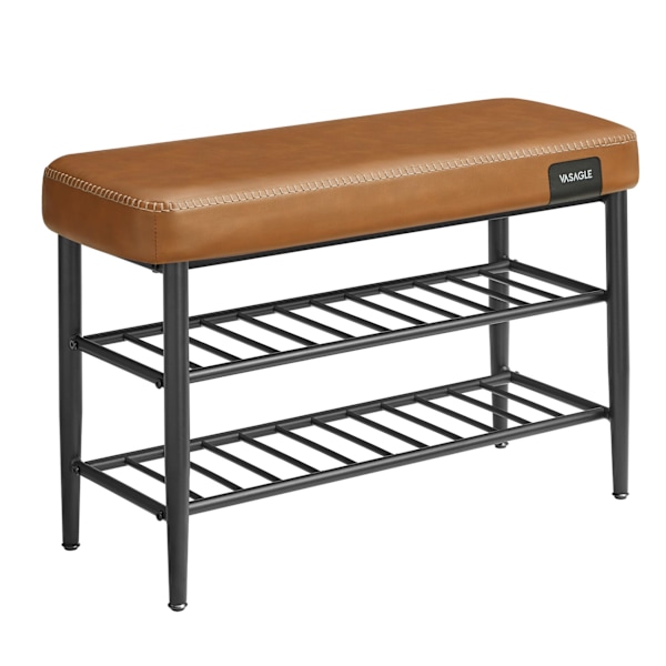 VASAGLE Skobänk 30 x 80 x 50 cm Modern 135 kg Lastkapacitet, konstläder med sömmar