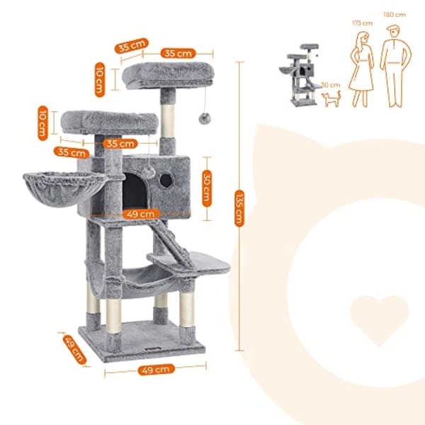 Cat Scratching Post med Mjukt Omslag Gråblått
