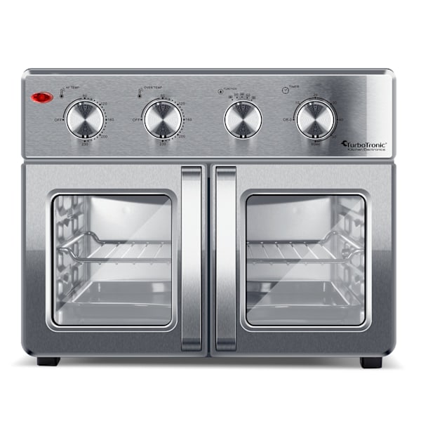 TurboTronic AF32MFD Airfryer XXL ja uuni – Kaksoisovi - 32 litraa – Hopea