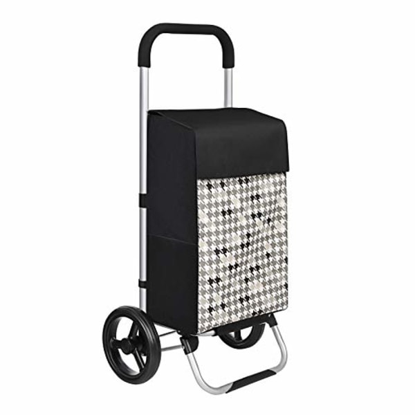 Songmics Shopping Trolley on Wheels, kundvagn, lastkapacitet 40L, 47 x 33 x 97 cm, svart