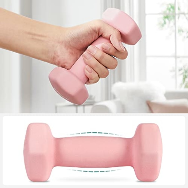 Songmics Hex-käsipainot telineellä - 2 x 1 kg, 2 x 2 kg, 2 x 3 kg, pinkki, aqua ja sininen