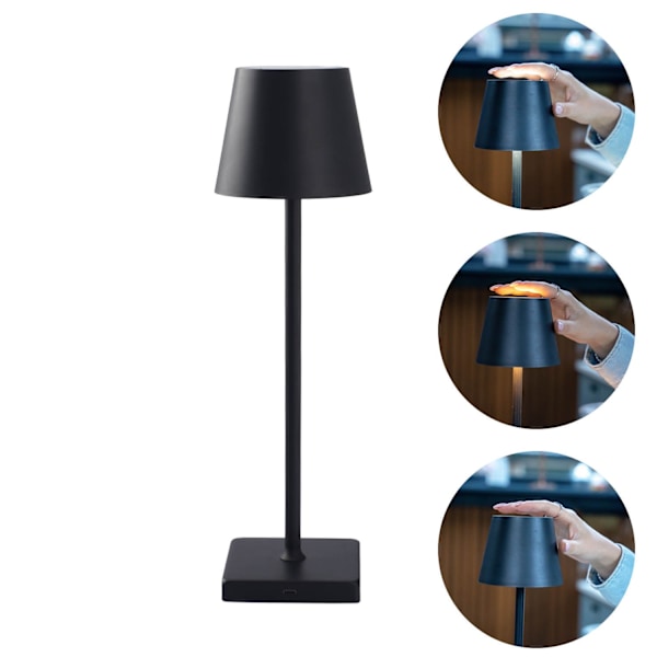 BREND BR-2228 Trådlös bordslampa för inomhus och utomhus – Dimbar – Svart