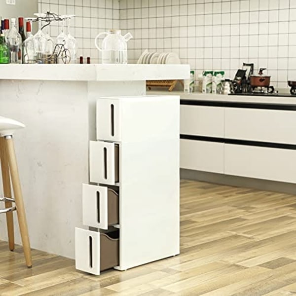 Songmics Plast opbevaringskasser, smal opbevaringsvogn