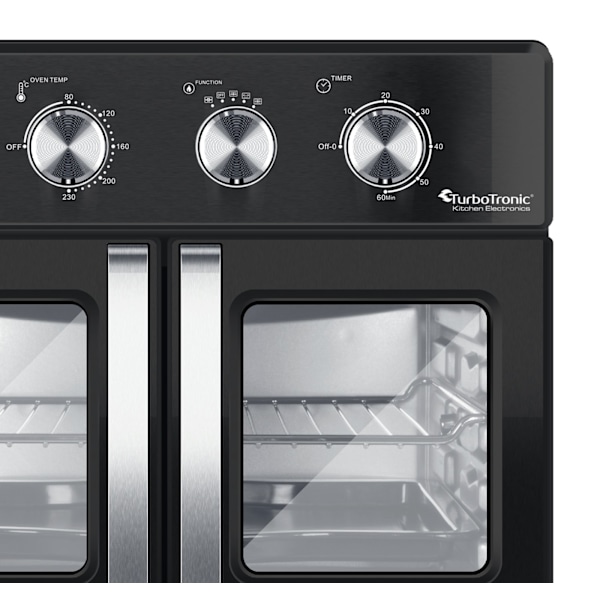 TurboTronic Airfryer XXL ja uuni – Kaksoisovi – 32 litraa – Musta