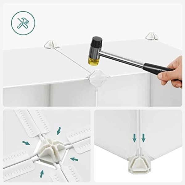 Songmics Cube Hylde Multifunktionsskab, børnesko Legetøj 123 x 31 x 123 cm Hvid